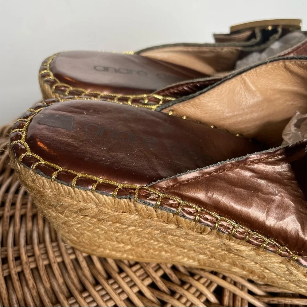 Andre Assous crossed straps Espadrilles wedges sandals size eu 38 usa 7.5